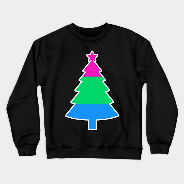 Christmas Tree LGBT Flag Polysexual Crewneck Sweatshirt by aaallsmiles